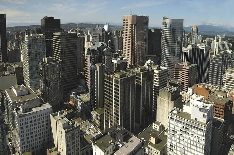 The buildings and streets of Downtown Vancouver